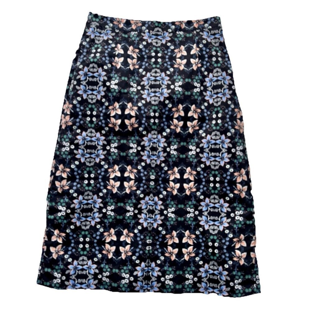 J.Crew Women’s Mirrored Floral A-Line Midi Skirt Size 0 Fall Outfit Whimsigoth